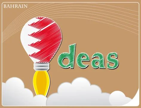 Idea concept  made from the flag of Bahrain, conceptual vector illustration Stock Illustration