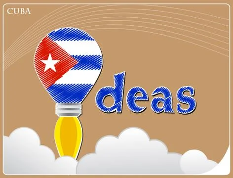 Idea concept  made from the flag of Cuba, conceptual vector illustration Stock Illustration