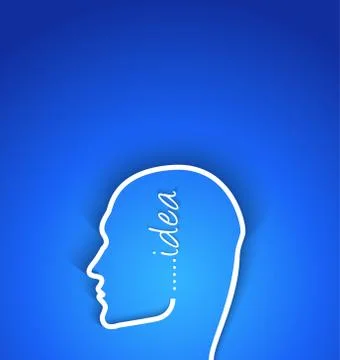 Idea concept paper human face with shadow effect Stock Illustration
