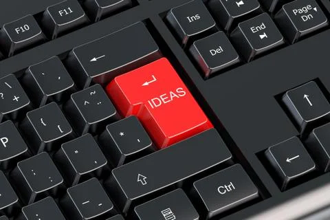 Idea concept on red computer keyboard Stock Illustration