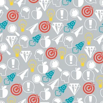 Idea concept seamless pattern in flat design style Stock Illustration