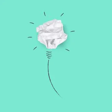 Idea concept social media post a crumpled paper art. blue background Stock Illustration