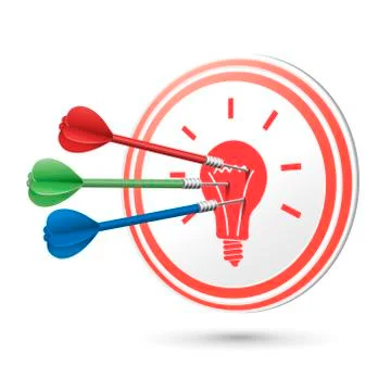 Idea concept target with darts hitting on it Stock Illustration