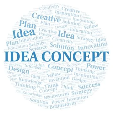 Idea Concept typography word cloud create with the text only. Stock Illustration