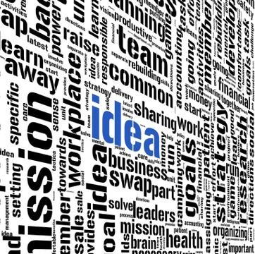 Idea concept words in tag cloud Stock Illustration