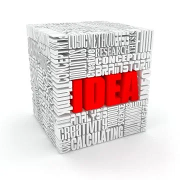 Idea. the concept of the words on white background. 3d Stock Illustration