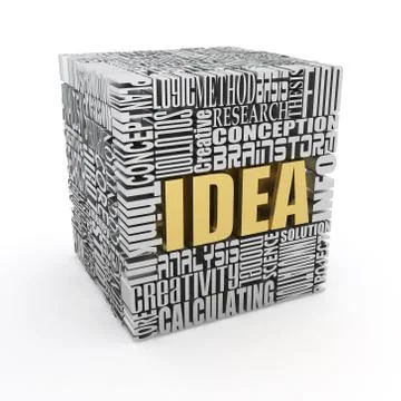 Idea. the concept of the words on white background. 3d Stock Illustration