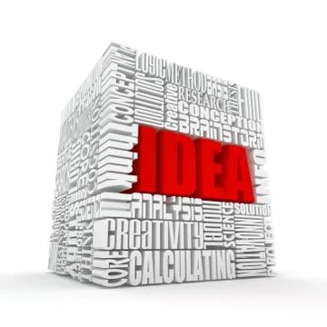 Idea. the concept of the words on white background. 3d Stock Illustration