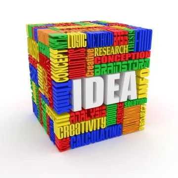 Idea. the concept of the words on white background. 3d Stock Illustration