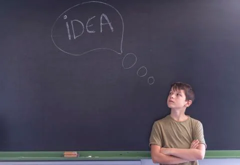 Idea concept write on the blackboard Stock Photos