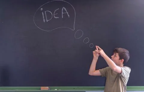 Idea concept write on the blackboard Stock Photos