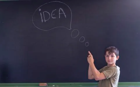 Idea concept write on the blackboard Stock Photos