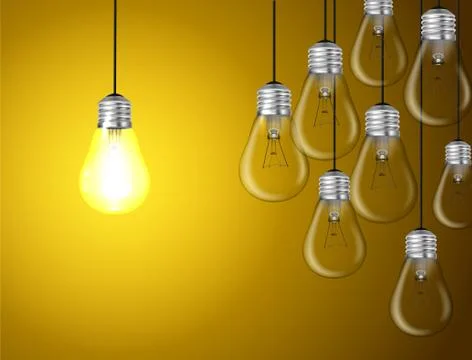 Idea concept on yellow background Stock Illustration