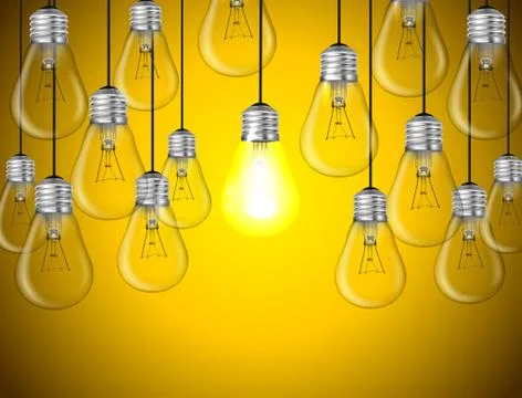 Idea concept on yellow background Stock Illustration