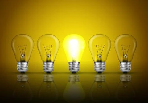 Idea concept on yellow background Stock Illustration