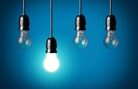 Idea concept.blue background. Stock Photos