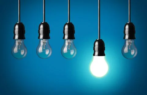 Idea concept.blue background Stock Photos