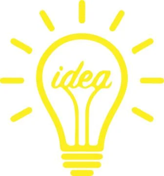 Idea concept.Light bulb icon icon isolated on white background Stock Illustration