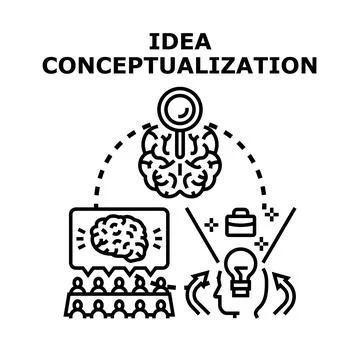 Idea conceptualization process generating creative solutions イラスト素材