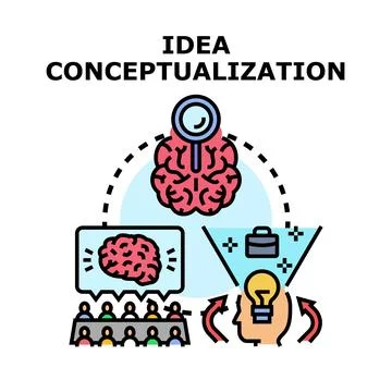 Idea conceptualization process generating creative solutions Stock Illustration