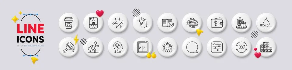 Idea, Crane claw machine and Bike line icons. For web app, printing. White Stock Illustration