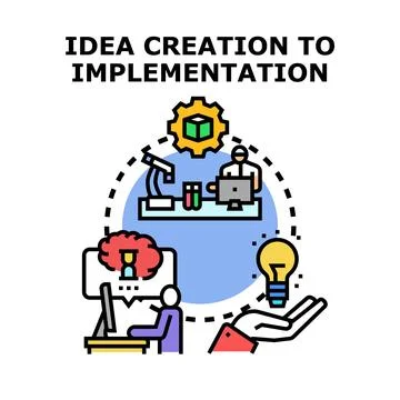 Idea creation and implementation business process Illustrazione stock