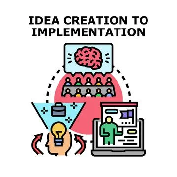 Idea creation process and business implementation strategy Stock Illustration