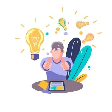 Idea creative concept design on dark background,clean vector Stock Illustration