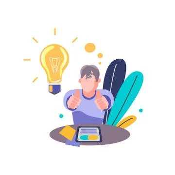 Idea creative concept design on dark background,clean vector Stock Illustration