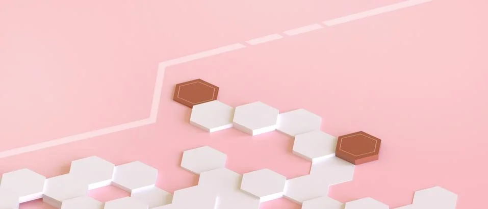 Idea Creative technology. Abstract white and Pink geometric hexagonal Stock Illustration