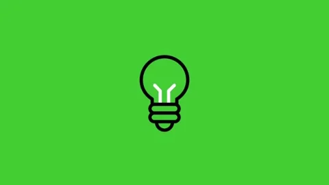 Idea creative thinking animated icon on green screen background Stock Footage 314731593