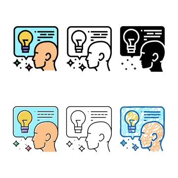 Idea customer testimonial color multistyle icon vector 库存插图