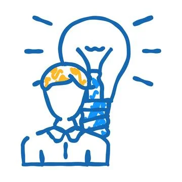 Idea customer testimonial icon doodle illustration 스톡 일러스트