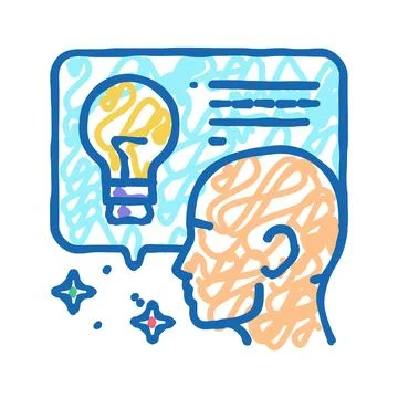 Idea customer testimonial icon doodle illustration Stock Illustration