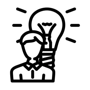 Idea customer testimonial line icon vector illustration Stock Illustration