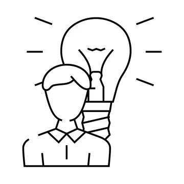 Idea customer testimonial line icon vector illustration 스톡 일러스트
