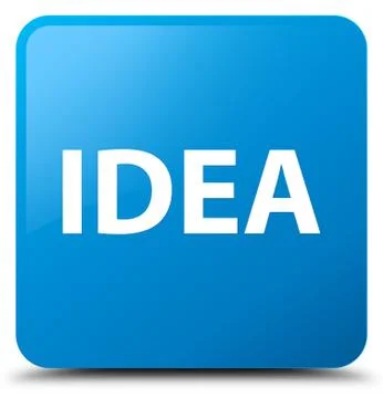 Idea cyan blue square button Stock Illustration