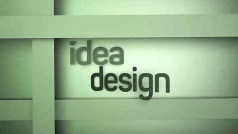 IDEA DESIGN, 3D text, curved lettering. Design concept, animation. 3D render Stock Footage 345832167