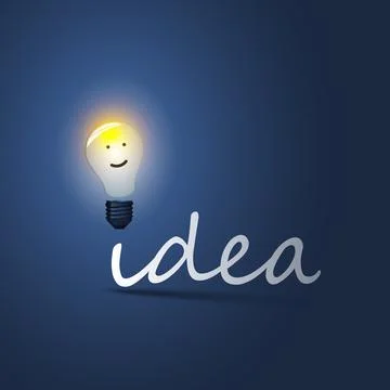 Idea - Design Concept with Lightbulb Stock Illustration
