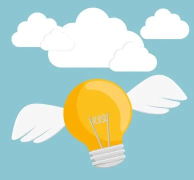 Idea design. Light bulb icon. Flat illustration , vector Stock Illustration