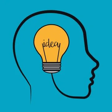 Idea design. Light bulb icon. Flat illustration , vector Stock Illustration