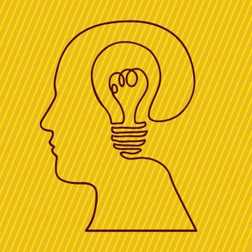 Idea design over yellow background vector illustration Illustrazione stock