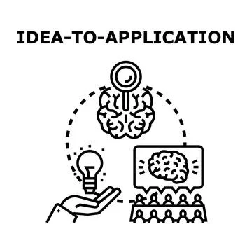 Idea developing process for successful business application Stockillustratie
