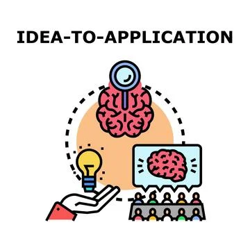 Idea developing process for successful business application Stock Illustration