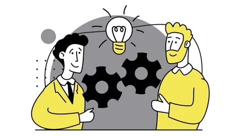 Idea development. Business cooperation, Collaboration. Experience and initiative Stock Footage 154417528