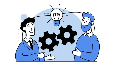 Idea development. Business cooperation, Collaboration. Experience and initiative Stock Footage 157431160