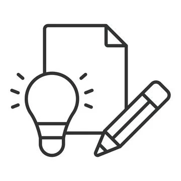 Idea development concept, icon in line design. idea development, creativity Stock Illustration