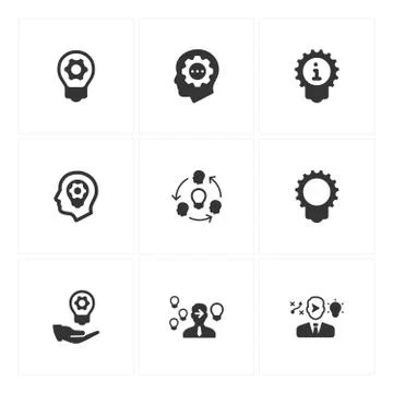 Idea Development Icons - Gray Version Illustrazione stock