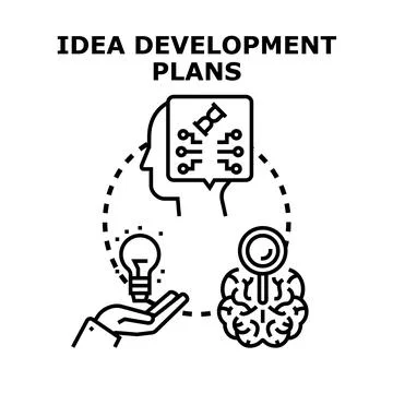 Idea development planning for business strategy success Stock Illustration