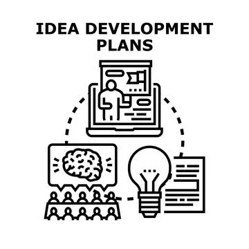 Idea development planning for business strategy Stock Illustration